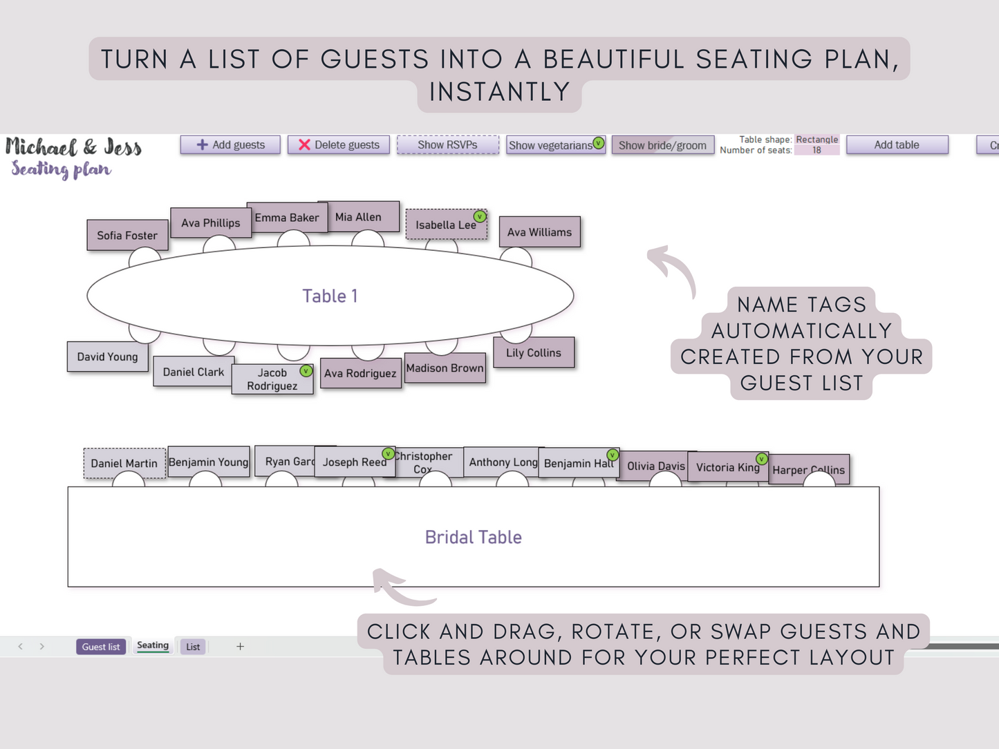 NEW Seating Chart App | SEATBREEZE | Guest list to dream wedding seating plan in 5 minutes